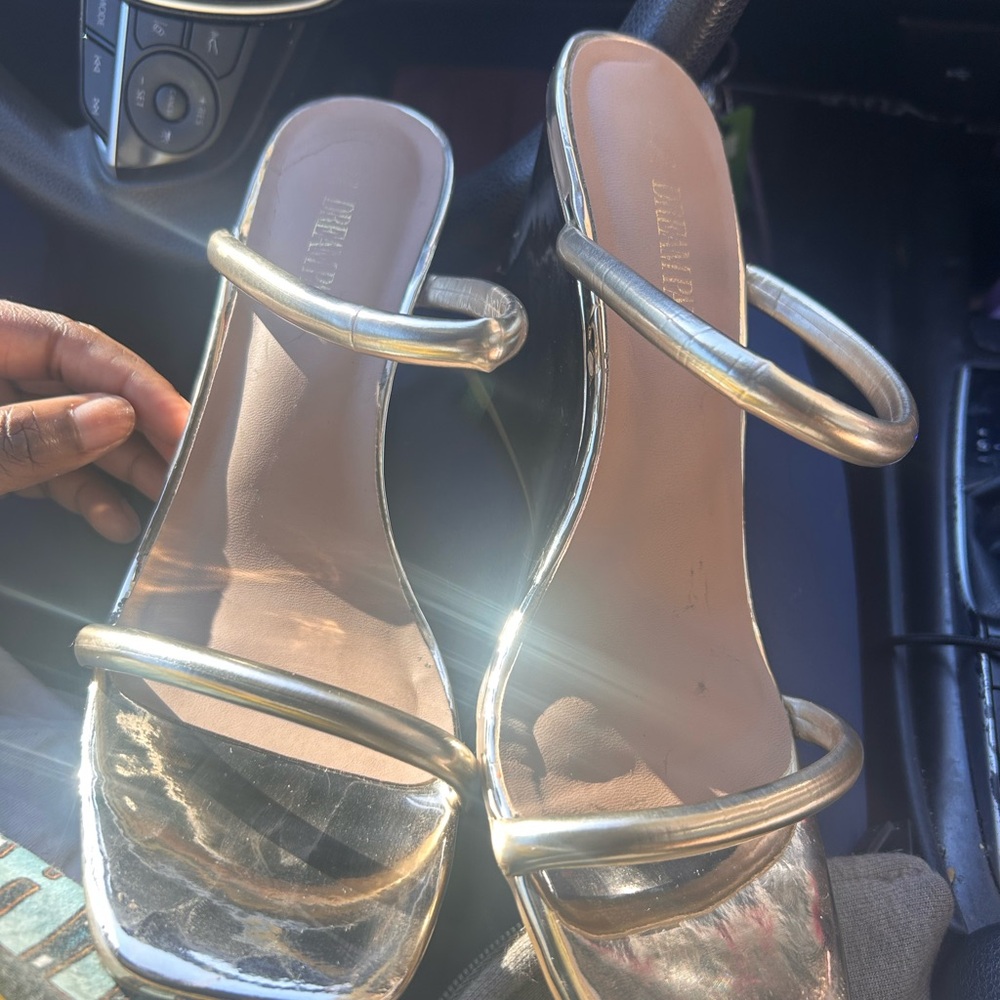 Dream Pairs Silver Strappy Heels